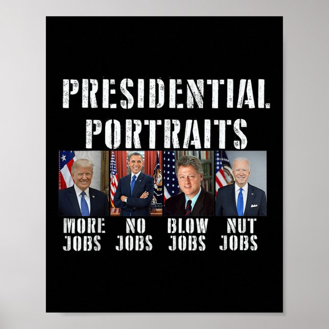 Poster Portraits présidentiels de l'Humour Trump Obama Bi (Devant)