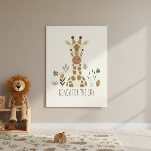 Poster Portraits Safari Girafe Ivoire ID1264