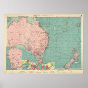 Poster Ports australiens, Nouvelle-Zélande