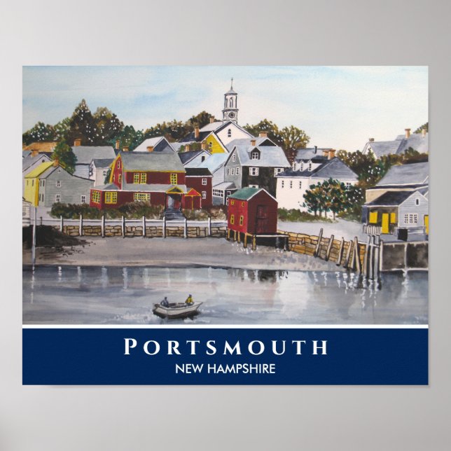 Poster Portsmouth Harbour New Hampshire USA Peinture (Devant)