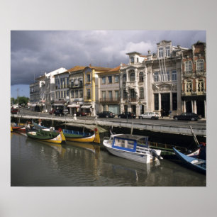 Poster Portugal, Aveiro. Moliceiros (bateaux de collecte