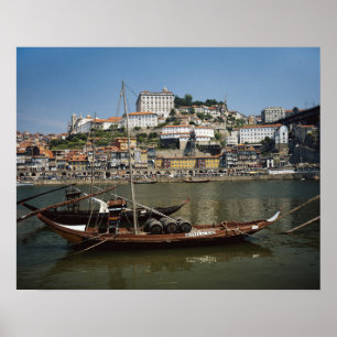 Poster Portugal, Porto, Bateau Avec Barils De Vin