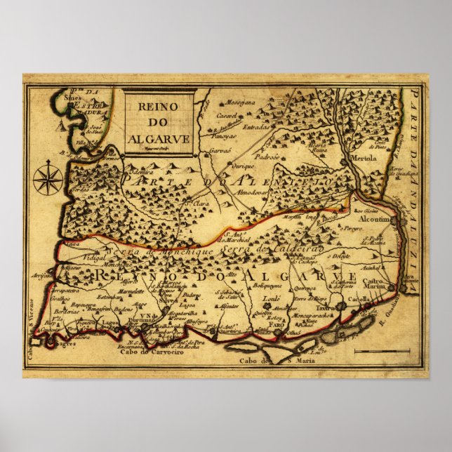 Poster PortugalCarte panoramiquePortugal (Devant)