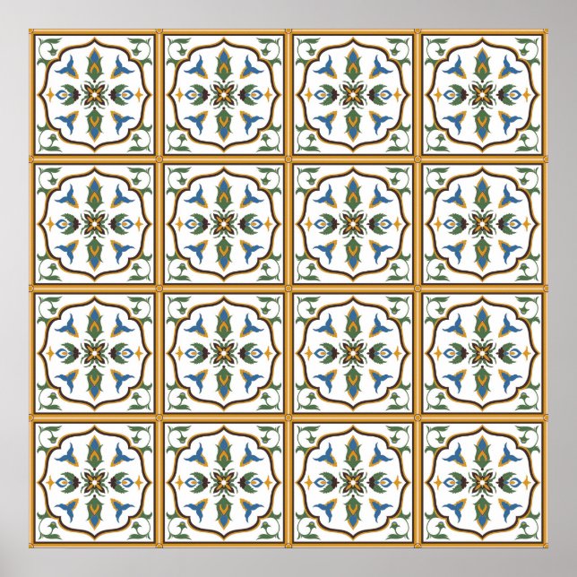 Poster Portuguese Tile Pattern (Devant)