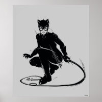 Pose à pinceau en encre Catwoman