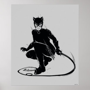 Poster Pose à pinceau en encre Catwoman