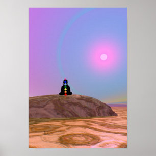 Poster Pose couchée, yoga, yogi, chakras, chakra, aura