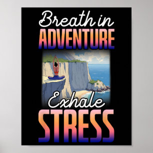 Poster Pose de yoga Namaste Respiration en aventure Expir