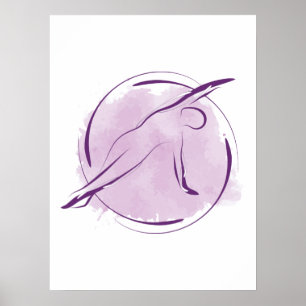 Poster Pose Pilates Aquarelle Abstraite