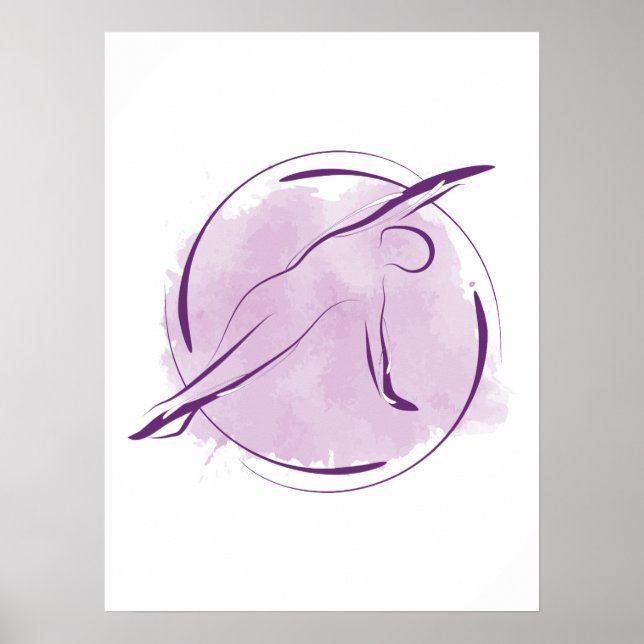 Poster Pose Pilates Aquarelle Abstraite (Devant)