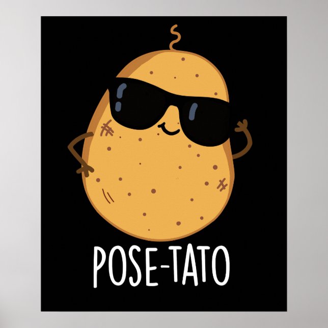 Poster Pose tato drôle Pun de pommes de terre Dark BG (Devant)