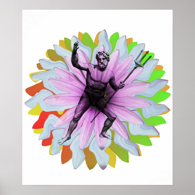 Poster Poséidon, dieu de la mer et du mont Olympe (Devant)