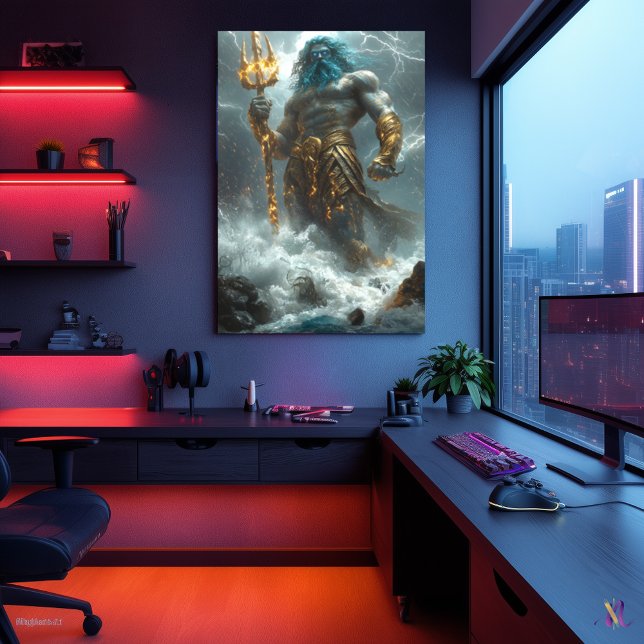 Poster Poséidon, Seigneur des Profonds - Tempête Divine (Créateur téléchargé)