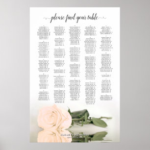 Poster Poser le Rose  Alphabétique Mariage de siège graph