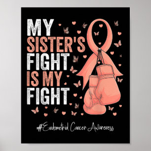 Poster Poser Ruban Soeur Endomètre Cancer Sensibilisation