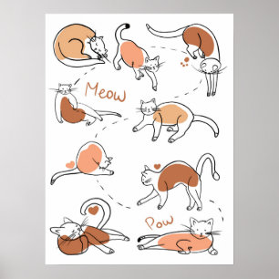Poster Poses De Chat.