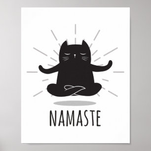 Poster Poses de yoga Namaste de chat drôle Symbole de fle