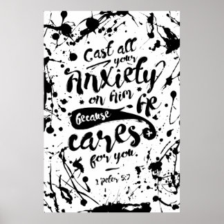 Poster Posez Toute Votre Anxiété Sur Lui - 1 Pierre 5:7