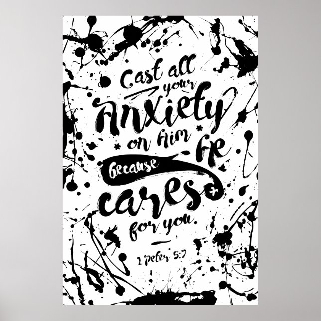 Poster Posez Toute Votre Anxiété Sur Lui - 1 Pierre 5:7 (Devant)