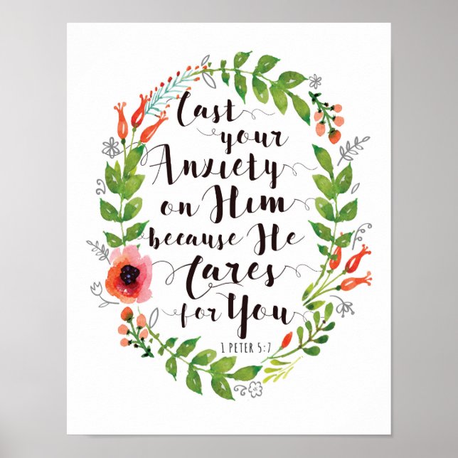 Poster Posez votre anxiété sur lui Art Imprimer (Devant)