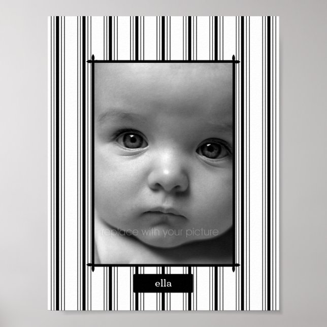 Poster Posh Stripes Photo Mat Personnalisé - Vertical - (Devant)