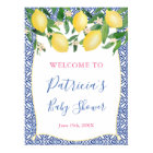 Positano Lemons Blue Motif Tiles Douche Bienvenue