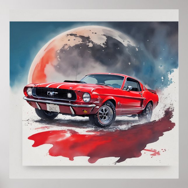 Poster Posséder un morceau d'une Ford Mustang GT rouge ! (Devant)