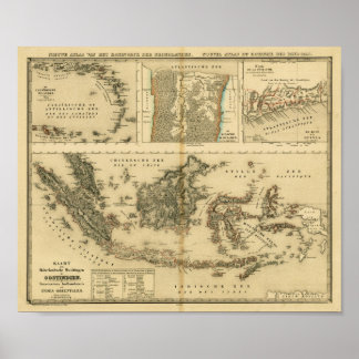 Poster Possessions coloniales hollandaises vers 1840