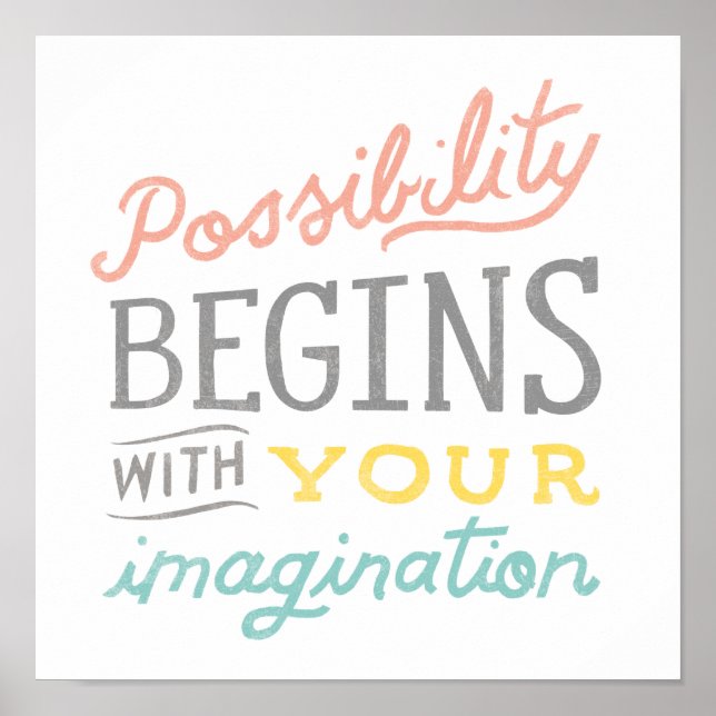 Poster Possibilité Commence Avec Votre Imagination (Devant)