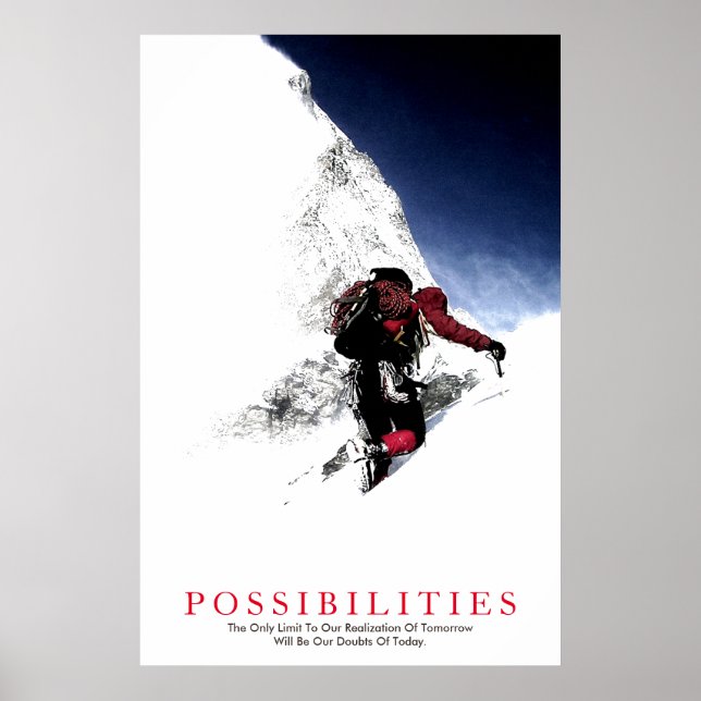 Poster Possibilités Citer Montainer Pensée Positive (Devant)