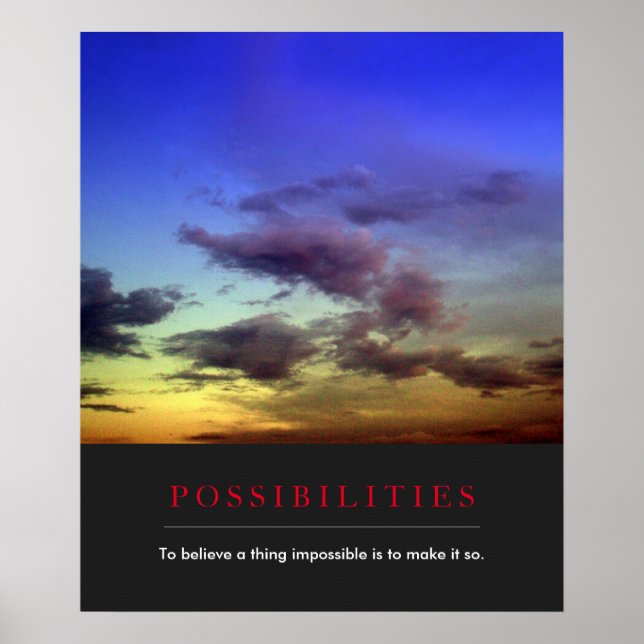 Poster Possibilités Inspirationnelles Citer Nuages Dawn S (Devant)
