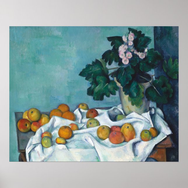 Poster Post impressionnisme Cezanne Fleurs et (Devant)
