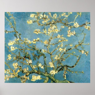 Poster post-impressionniste de l'amandier en fleur