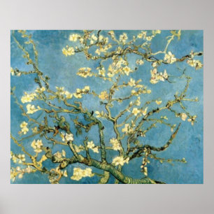 Poster post-impressionniste de l'amandier en fleur