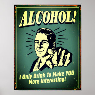 Poster Poste Alcohol Para Decoração de Bar