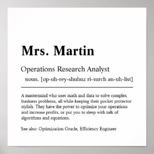 Poster Poste-cadeau personnalisé de l'analyste de recherc