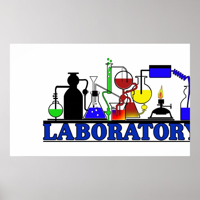 POSTER POSTE DE LABORATOIRE LABORATOIRE LABORATOIRE GLASS (Devant)