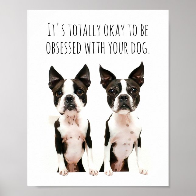 Poster Poste photo personnalisé Boston Terrier Dog Pop Ar (Devant)