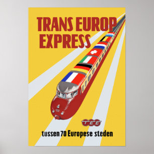 Poster Poste voyage Express Trans Europe