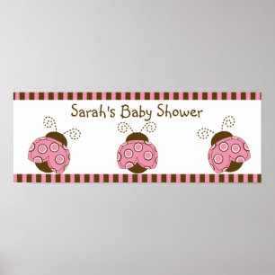 Poster Poster/bannière de la marque Ladybug rose et Brown