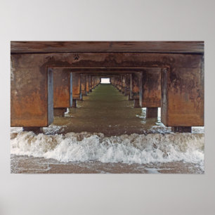 POSTER POSTER, "BENEATH HANALEI PIER" (KAUAI, HAWAII)