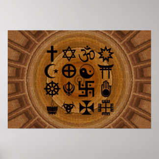 Poster Pôster com símbolos da religiões