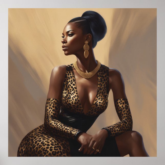 Poster *Poster de la dame léopard (Devant)