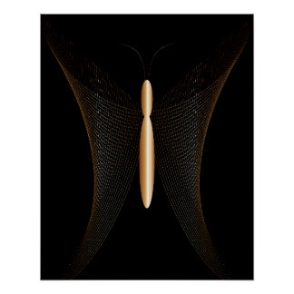 Poster Póster elegante de mariposa abstracta 