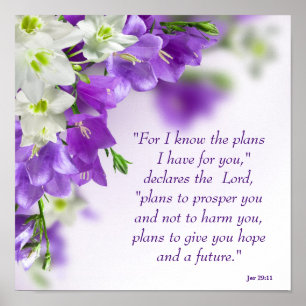 Poster Poster—Fleurs violettes-Vert-Jer 29:11