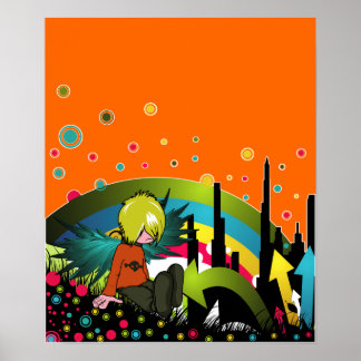Poster Poster/Impression : Emo Boy Sous Arc En Ciel Mou