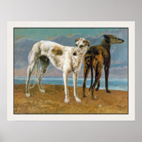 Poster/Impression Greyhound : Deux Greyhounds