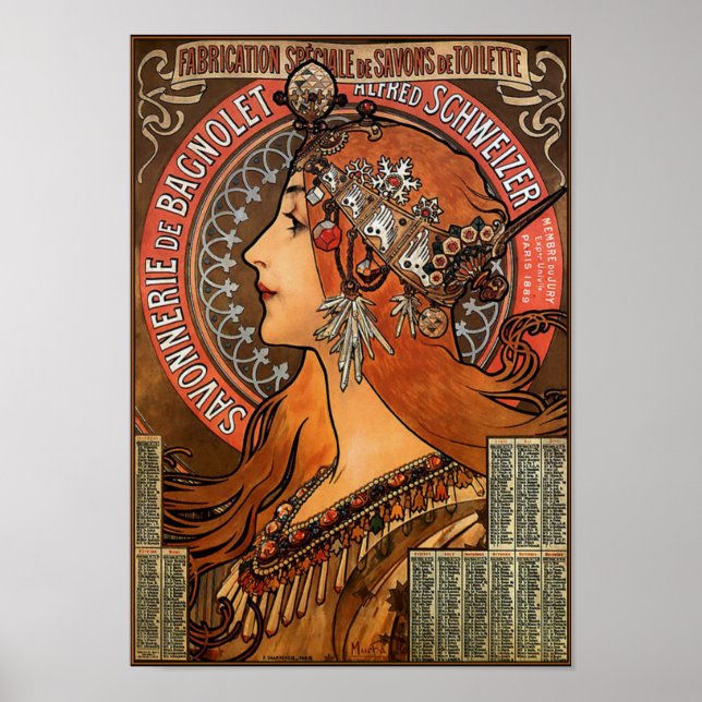 Poster Poster/Impression : Mucha - "Savonnerie de Bagnole (Devant)