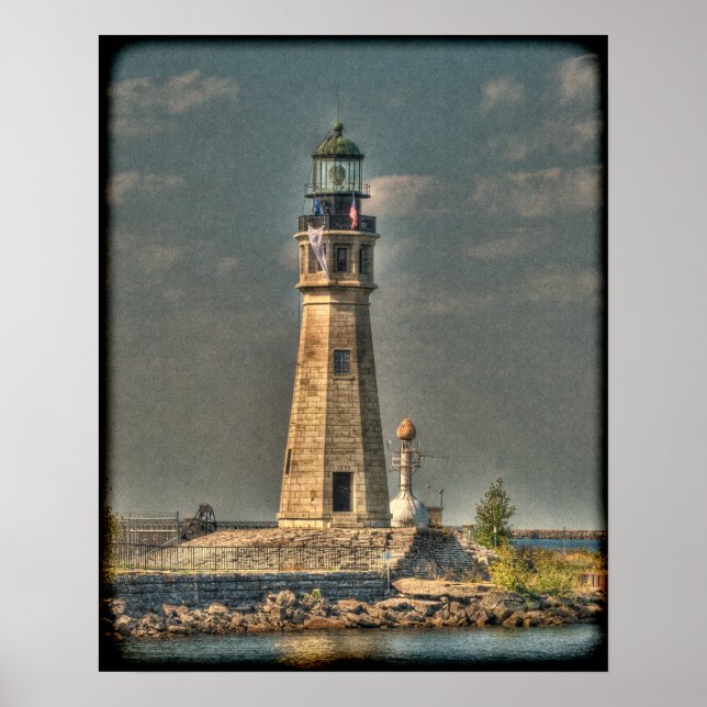 Poster Poster/Imprimer du phare de Buffalo Harbour (Devant)
