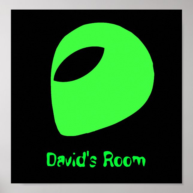 Poster Poster/Imprimer en tête d'Alien vert (Devant)